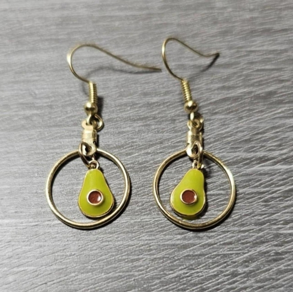 🦋 5 For $10 🦋 Dainty Avocado Charm Earrings